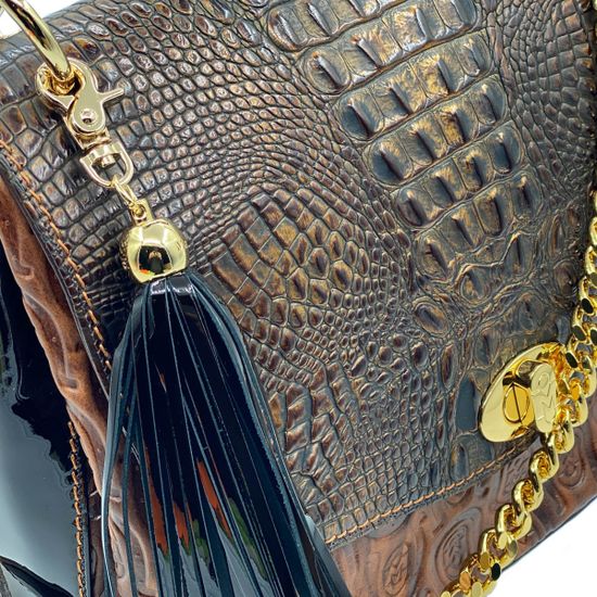 Сумка Marino Orlandi коричневая крокодил - фото 4, 4765 MO MORO