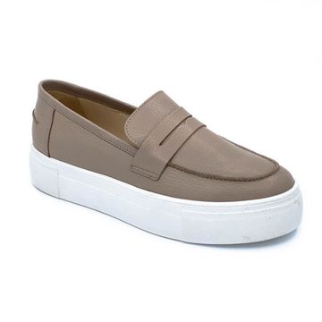 Лоферы Cover бежевые кожаные - фото 2, 1705805 COV TAUPE