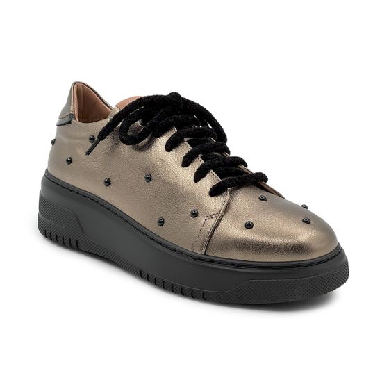 Кеды MOT CLE золотистые кожаные демисезонные - фото 2, MOT3150G MOT