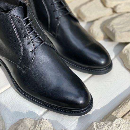 Ботинки Giampieronicola черные кожаные МЕХ - фото 12, 