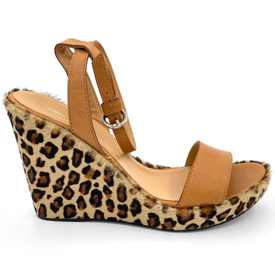 Босоножки Zamagni коричневые кожаные/пони леопард - фото 1, 5260 ZAM LEO