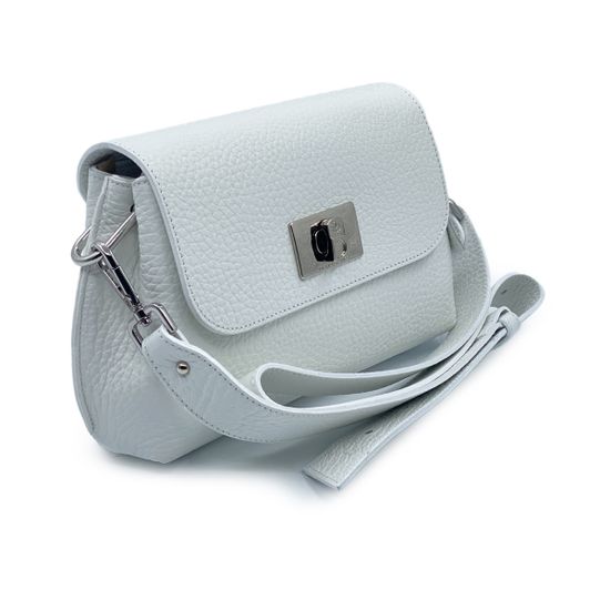 Сумка Di Gregorio белая кожаная - фото 2, 821 DG BIANCO