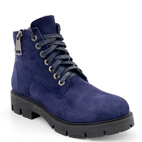 Ботинки Cover синие замшевые МЕХ - фото 2, 