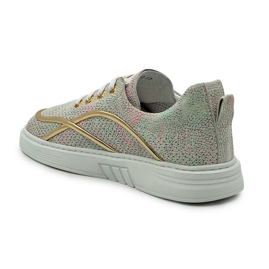 Кеды LAB MILANO мультиколор перфорированные кожаные - фото 3, 2406037 LAB MULT