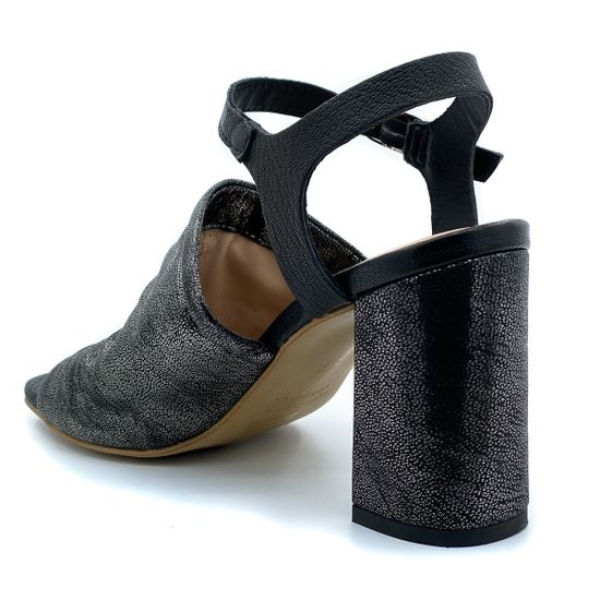 Босоножки Dei Colli из черной кожи с серебристым напылением - фото 3, 1MORE112 DC NERO