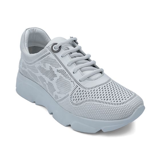 Кроссовки Lab Milano белые кожаные перфорированные - фото 2, 