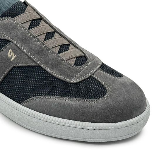 Кроссовки Giampieronicola серые кожа/замша/текстиль - фото 6, G44565A GPN GRIGIO