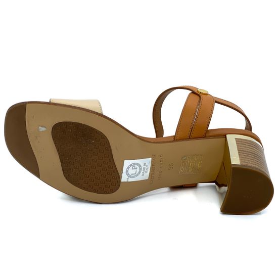 Босоножки Loretta Pettinari бежево-коричневые кожаные - фото 4, 