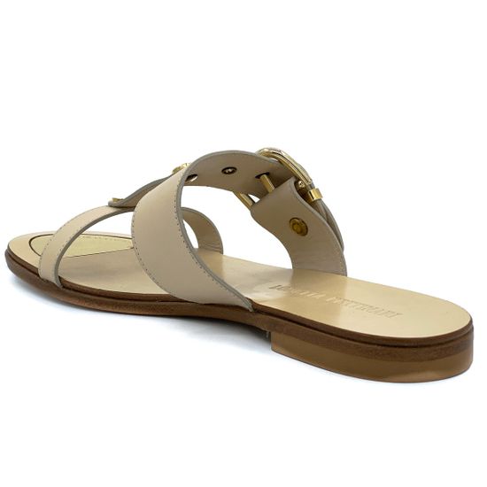 Шлепанцы Loretta Pettinari бежевые кожаные - фото 3, 