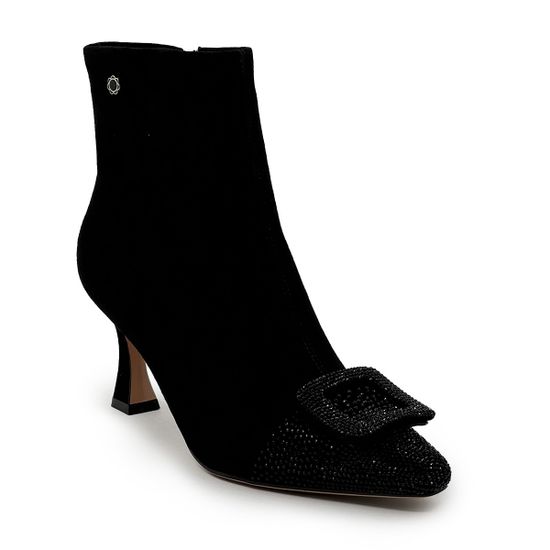 Ботильоны Tuffoni черные замша/стрейч со стразами демисезонные - фото 2, 5624030VL TUF