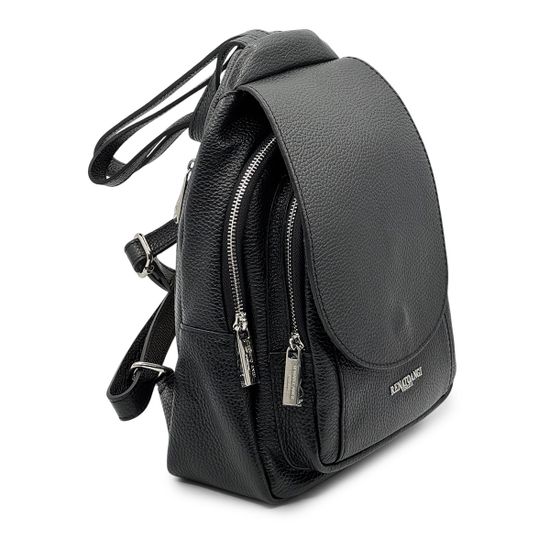 Сумка-рюкзак Renato Angi черная кожаная - фото 2, 3360401 RA NERO