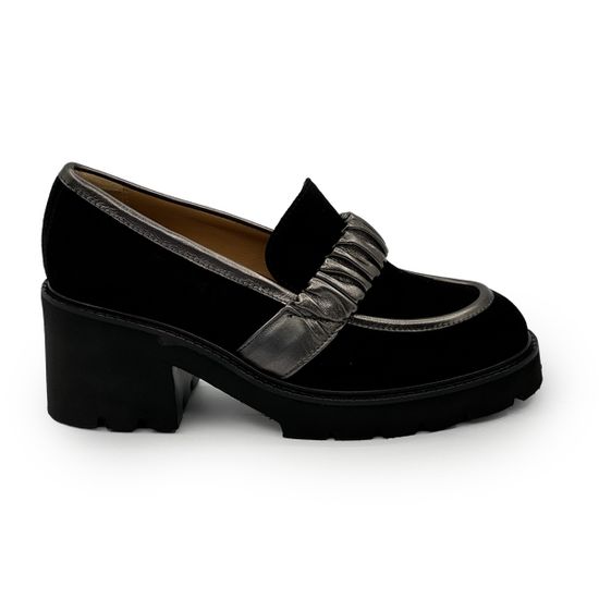 Лоферы MOT-CLE черные замшевые демисезонные - фото 1, MOT2778 MOT NERO