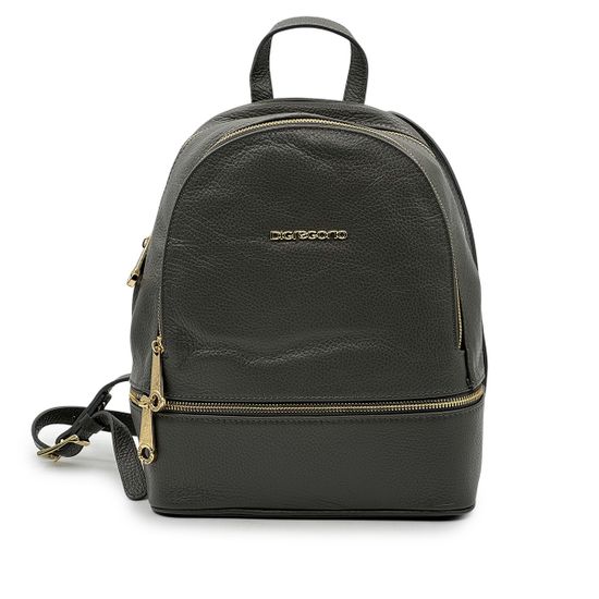 Сумка-рюкзак Di Gregorio серая кожаная - фото 1, 8509 DG GRIGIO