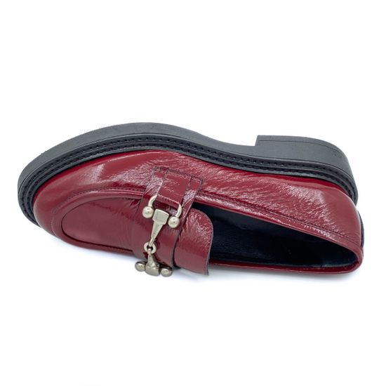 Лоферы Mimmu бордовые из лакированной кожи - фото 5, M303M10 MIM BORDO