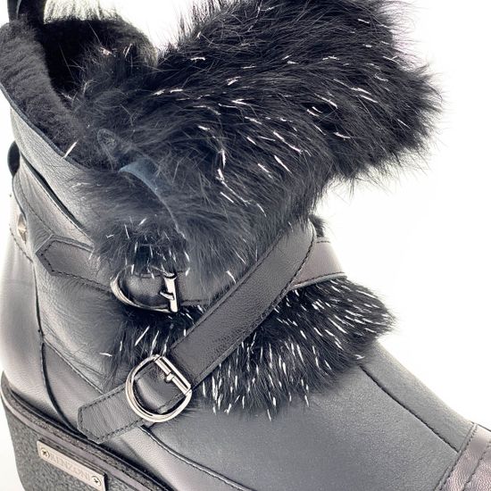 Ботинки Ilasio Renzoni черные кожаные МЕХ - фото 5, 2846 IR