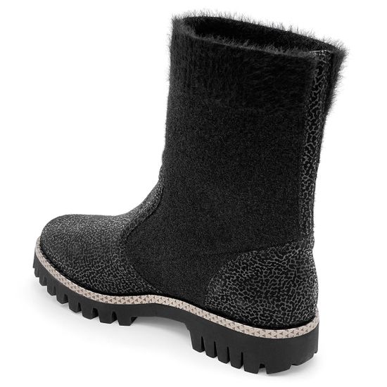 Ботинки Marzetti черные МЕХ комбинация замши и войлока - фото 3, 