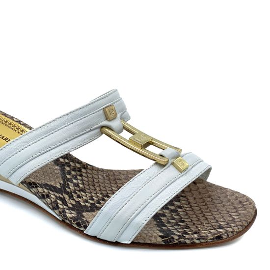 Сабо Loretta Pettinari белые кожаные - фото 6, 