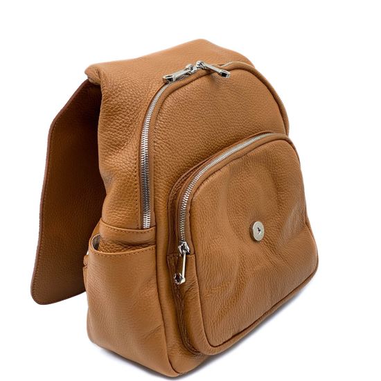 Рюкзак Di Gregorio рыжий кожаный - фото 5, 818 DG CUOIO