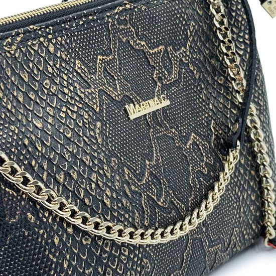 Сумка-клатч Marina Creazioni черно-золотая кожаная &quot;питон&quot; - фото 4, 