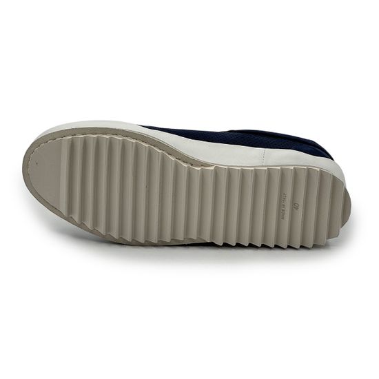 Кроссовки GIAMPIERONICOLA синие/белые кожаные перфорированные - фото 4, 45502C GPN BLU