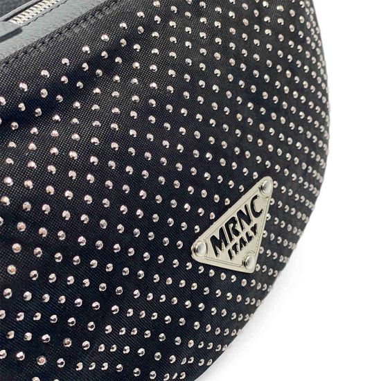 Сумка кросс-боди полумесяц Marina Creazioni черная кожаная - фото 4, B6522 MC NERO