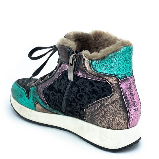 Сникерсы Marzetti мультиколор МЕХ комбинация замши и кожи - фото 3, 