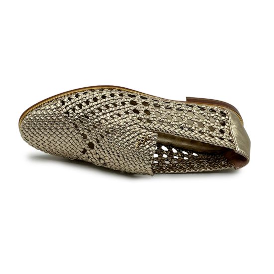 Туфли летние Ilasio Renzoni золотистые перфорированные кожаные - фото 5, 5805 IR ORO