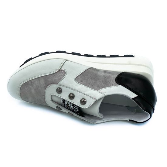 Кроссовки Donna Soft бело-серо-черные кожаные - фото 5, DS1492 DS