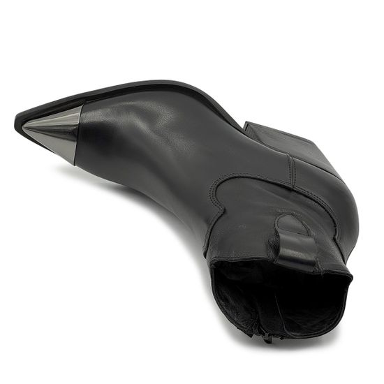 Ботильоны казаки MIMMU черные кожаные демисезонные - фото 5, M860M1 MIM NERO