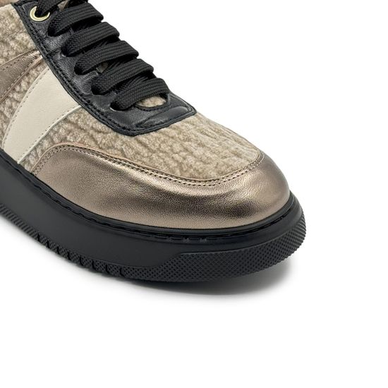 Кеды MOT CLE бежевые/золотистые кожаные на меху - фото 6, MOT3154W MOT