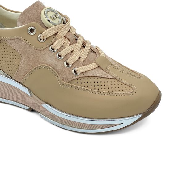 Кроссовки NILA NILA бежевые кожаные/замшевые - фото 6, NO5815 NIL BEIGE