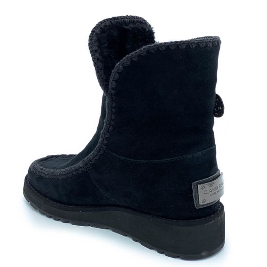 Ботинки Gianni Renzi черные замшевые МЕХ - фото 3, 