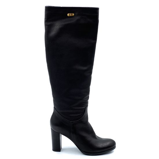 Сапоги Renzi черные кожаные МЕХ - фото 1, 471519 RZ NAPPA