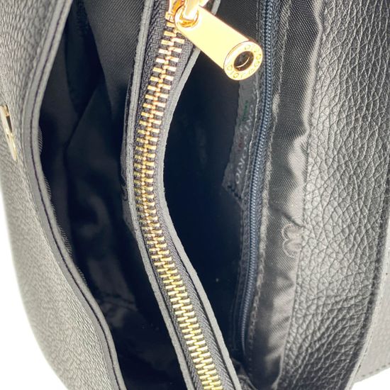 Клатч Di Gregorio черный кожаный - фото 5, 