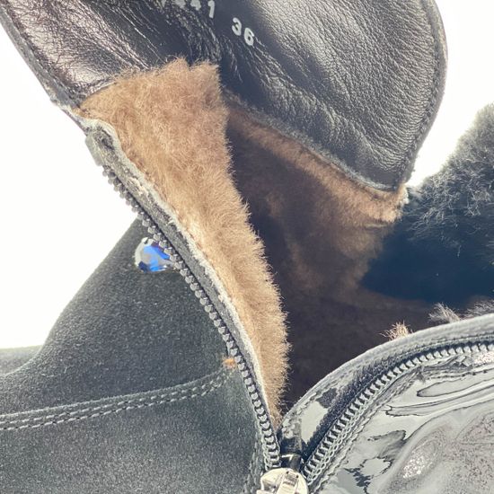 Ботинки Marzetti черные замшевые МЕХ - фото 6, 