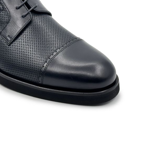 Туфли Barcly темно-синие кожаные - фото 6, 79006 BAR BLU