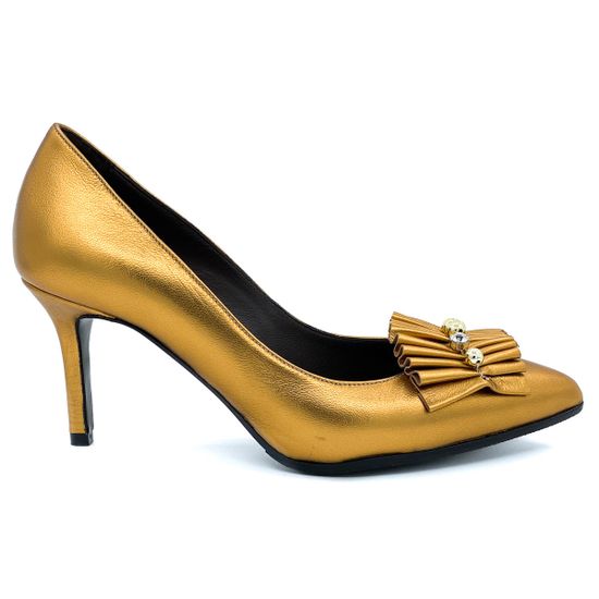 Туфли Rosso Nero золотые кожаные - фото 1, 3491 RN ORO