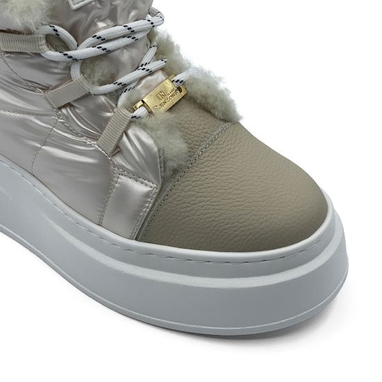 Ботинки Ilasio Renzoni бежевые кожа/текстиль на меху - фото 6, M105 IR BEIGE