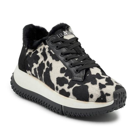 Кроссовки NILA&NILA черные/белые замша/кожа на меху - фото 2, NO9018LM NIL BIANCO/NERO