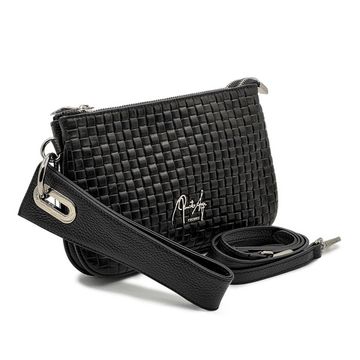 Клатч Renato Angi черный кожаный с плетением - фото 2, 3359617 RA NERO