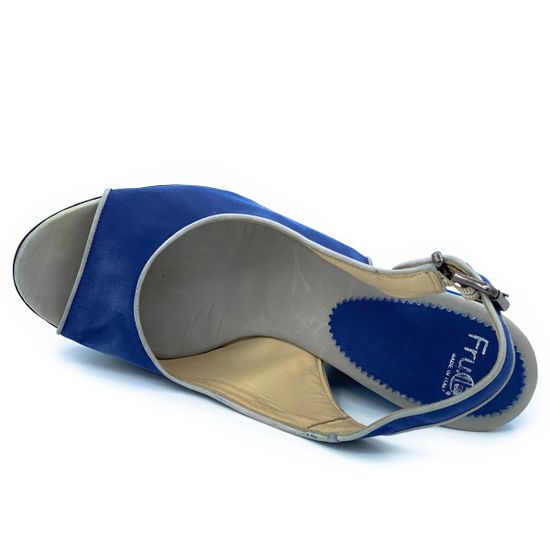 Босоножки Fru.it синие комбинация кожи и текстиля - фото 4, 