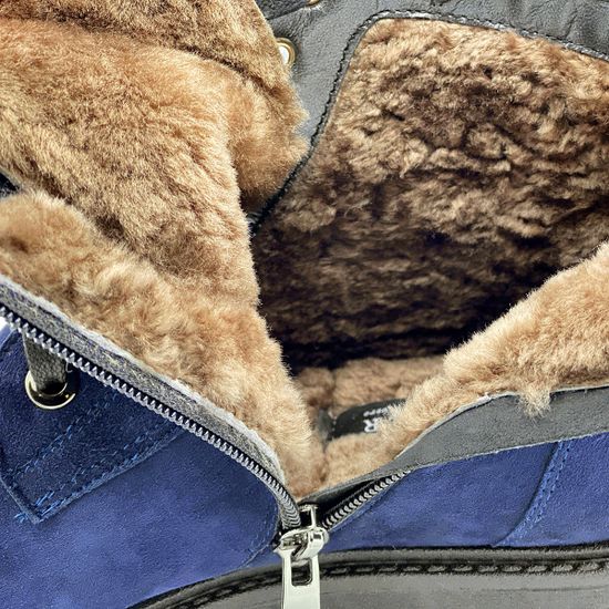 Ботинки Cover синие замшевые МЕХ - фото 6, 