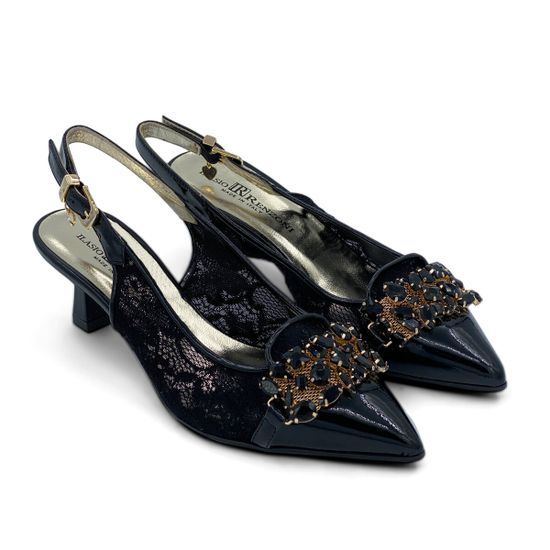 Туфли Ilasio Renzoni лакированные с гипюром черные - фото 7, 