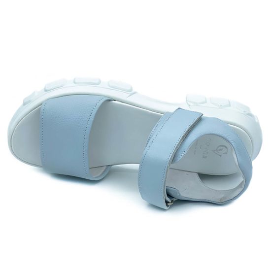 Босоножки Cover голубые кожаные - фото 5, 9051-5 COV