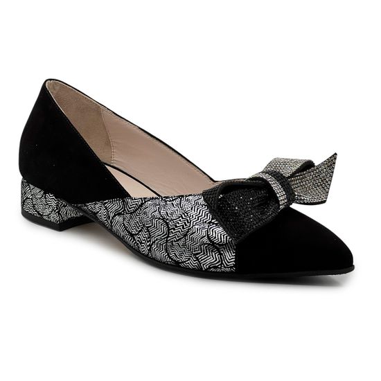 Туфли женские Ilasio Renzoni замшевые черные/серебро - фото 2, 8001 IR NERO