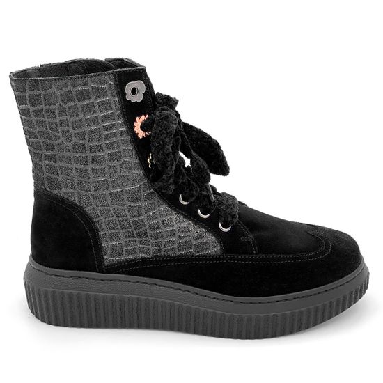 Ботинки Marzetti черные МЕХ комбинация замши и кожи - фото 1, 