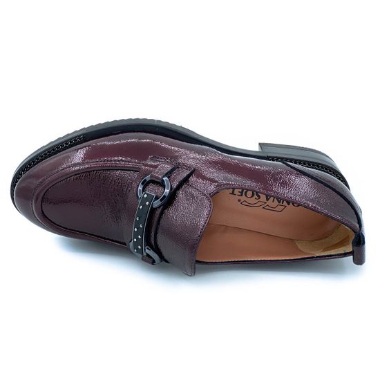 Лоферы Donna Soft бордовые лаковые демисезонные - фото 5, 