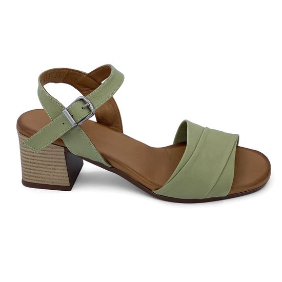 Босоножки CV COVER зеленые кожаные - фото 1, 268 463 COV AVOKADO