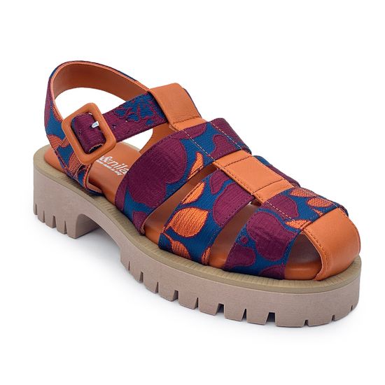 Сандалии NILA&amp;NILA текстиль/кожа бордо/рыжие - фото 2, GIO24002 NIL