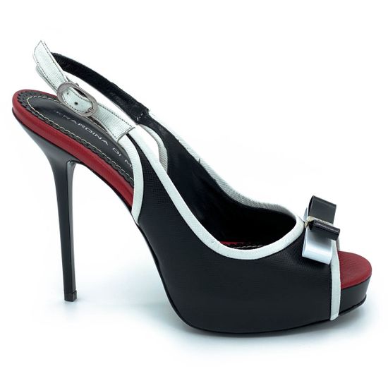 Босоножки Gerardino di Maggio черно-белые кожаные - фото 1, 